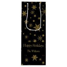 Flocos de neve Dourados Natal Preto Personalizado