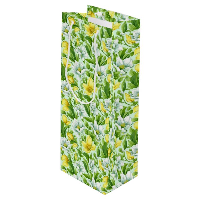 Sacola Para Vinho Floral Gift Bag (Frente inclinada)