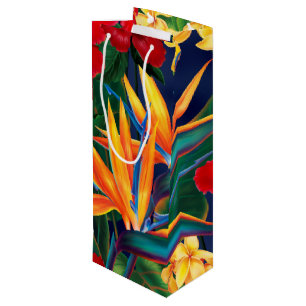 Sacola Para Vinho Floral havaiano do paraíso tropical