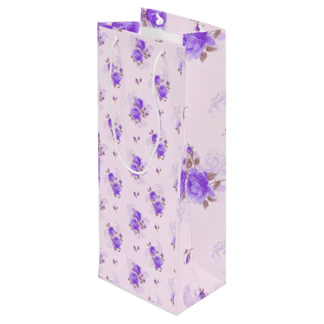 Sacola Para Vinho Floral Luxury (Verso inclinado)