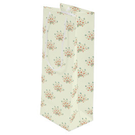 Sacola Para Vinho Flores Azuis, Flores Vermelhas, Padrão De Flores