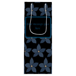 Sacola Para Vinho Flores azuis impressionantes no saco de presentes