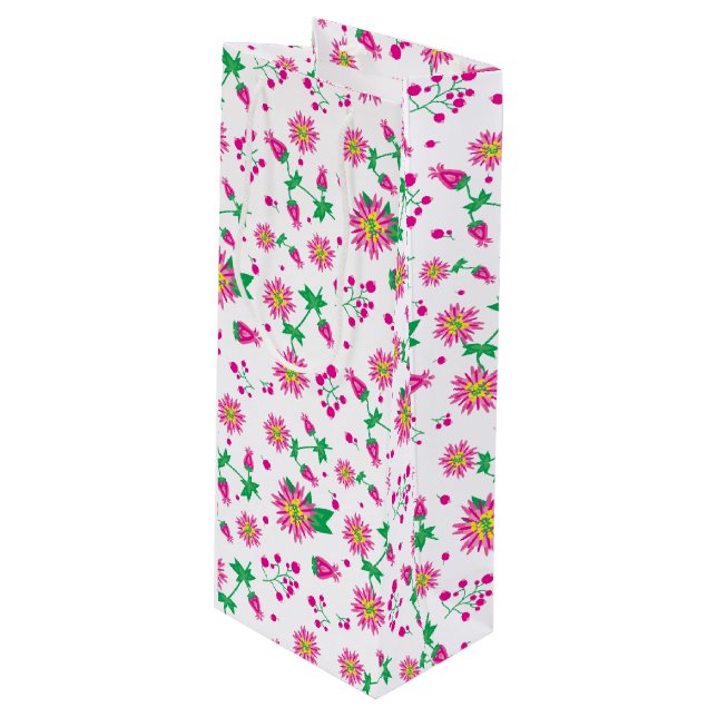 Sacola Para Vinho Flores e Berries (Frente inclinada)