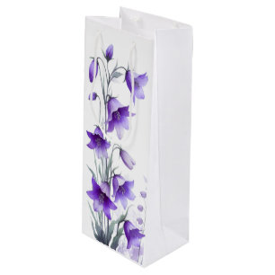 Sacola Para Vinho Flores Roxas Elegantes