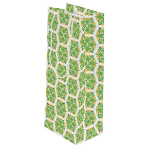 Sacola Para Vinho Flores Verdes, Padrão De Flores, Padrão Floral