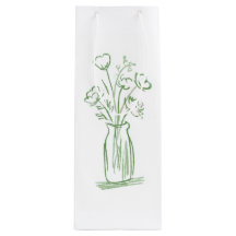 Flores Verdes | Presente Botânico Mínimo Desenhado