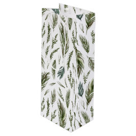 Sacola Para Vinho Floresta Simples Botânica Aquarela Natal