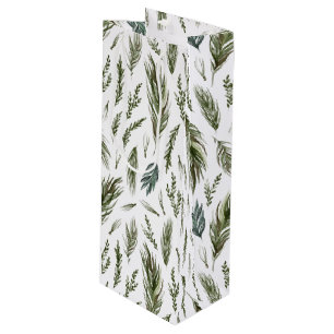 Sacola Para Vinho Floresta Simples Botânica Aquarela Natal
