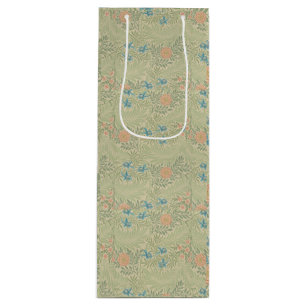 Sacola Para Vinho Foliage Floral Vintage William Morris Larkspur