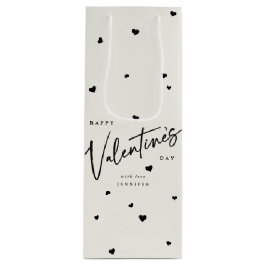 Sacola Para Vinho Fonte de Script Elegante + Dia de os namorados de 