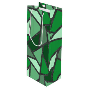 Sacola Para Vinho Formas de vidro coloração verde