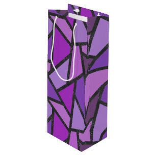 Sacola Para Vinho Formas de vidro púrpura manchado