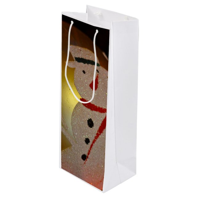 Sacola Para Vinho Fosco Snowman Ornament (Frente inclinada)