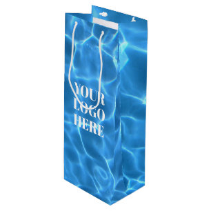 Sacola Para Vinho Foto de Piscina Azul Aqua para o Seu Logotipo