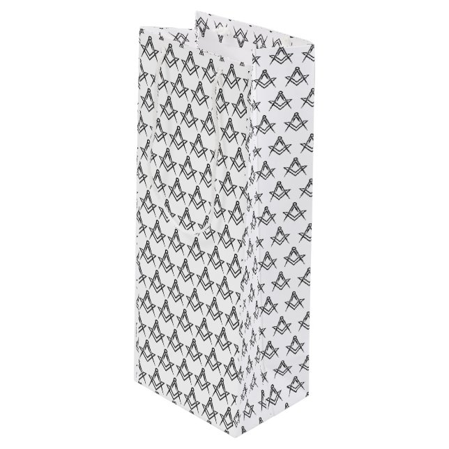 Sacola Para Vinho Freemason Masonic Square e Compass Freemasonry (Frente inclinada)