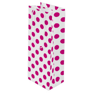 Sacola Para Vinho Fuchsia bolinhas