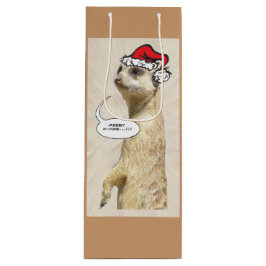 Sacola Para Vinho Fúria de Natal Meerkat BROWN Wine Bag