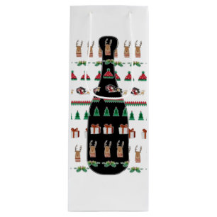 Sacola Para Vinho Garrafa de Champagne do feriado do Natal