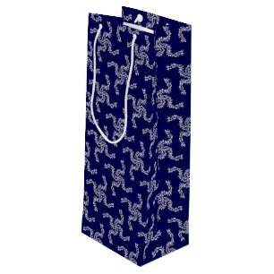 Sacola Para Vinho Garrafa de Natal Azul, Decoração de Natal, Xmas