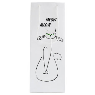 Sacola Para Vinho Gato Preto-Viciado Em Vaca-Vaca Curva Texto Person