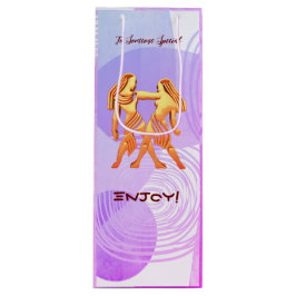 Sacola Para Vinho Gemini Aniversário - Bolsa de Presente de Vinho