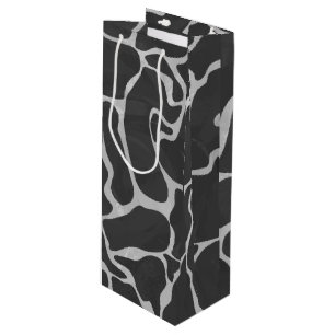 Sacola Para Vinho Giraffe Black and Light Cinza