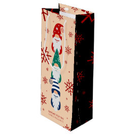 Sacola Para Vinho Gnomo de Natal do Holidays Snowflakes