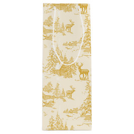 Sacola Para Vinho gold buck toile