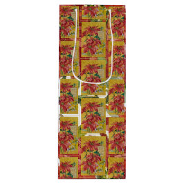 Sacola Para Vinho Golden Poinsettia | Fine Art Christmas