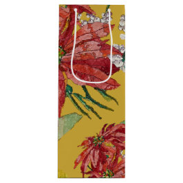 Sacola Para Vinho Golden Poinsettia | Fine Art Christmas