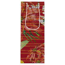Sacola Para Vinho Golden Poinsettia | Fine Art Christmas Gold Lines
