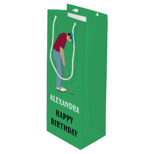 Sacola Para Vinho Golfing Themed Green