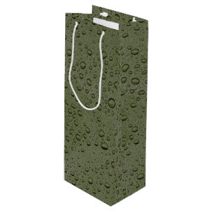 Sacola Para Vinho Gotas de água verde-oliva