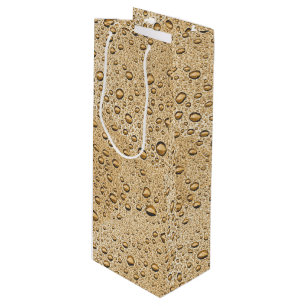 Sacola Para Vinho gotículas de água Dourada
