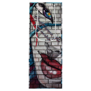 Sacola Para Vinho Grafite de Menina Asiática