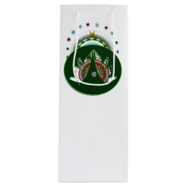 Sacola Para Vinho Green Leaf Stars Gift Bag