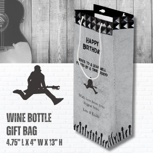 Sacola Para Vinho Guitarrista Único da Rockstar Feliz Aniversário