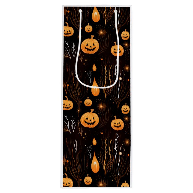 Sacola Para Vinho Halloween Pumpkin (Frente)