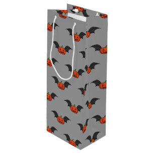 Sacola Para Vinho Halloween Pumpkin Bat