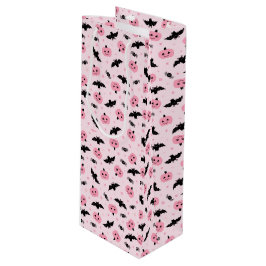 Sacola Para Vinho Halloween Pumpkins e Bat Pattern