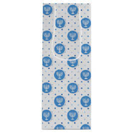 Sacola Para Vinho Hanukkah Menorah sobre Bolinhas