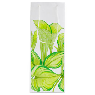 Sacola Para Vinho "Harmonia em Verde" em um Saco do Presente