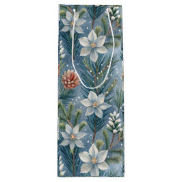 Sacola Para Vinho Hello Winter Pines & Flowers