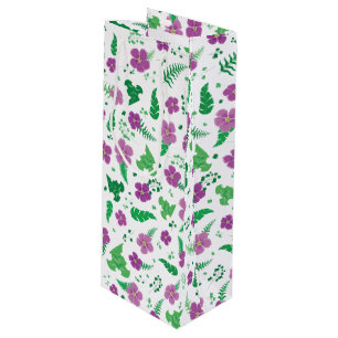 Sacola Para Vinho Hibiscus roxo