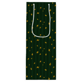 Sacola Para Vinho Holiday Green Yellow Star Stripe Christmas
