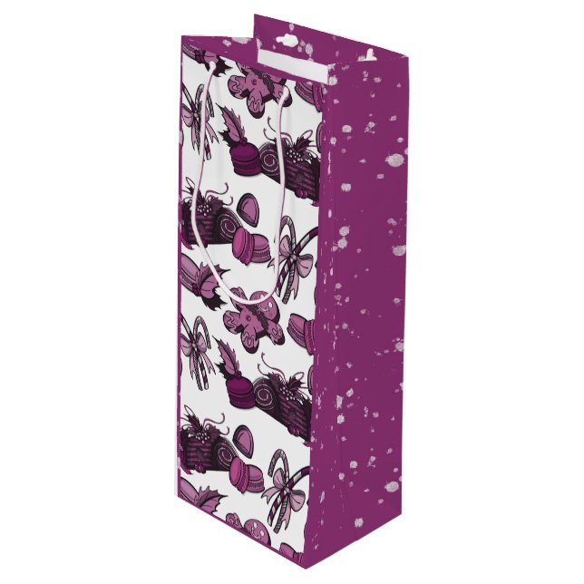 Sacola Para Vinho Holiday Sweets- Sugar Plum (Solid) (Frente inclinada)