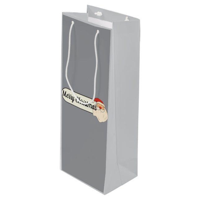 Sacola Para Vinho Holiday Wine Gift Bag – Cheerful Christmas Design (Frente inclinada)
