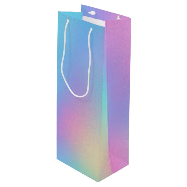 Sacola Para Vinho Holographic Pastel Dream (Frente inclinada)
