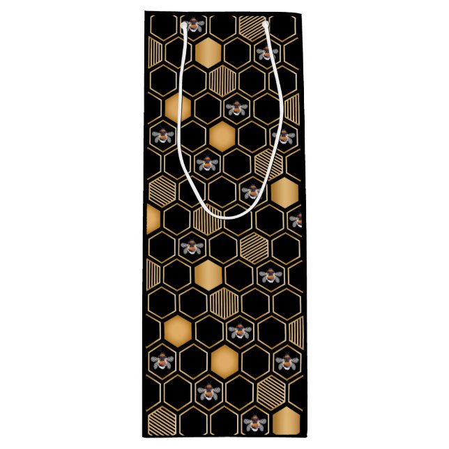 Sacola Para Vinho Honeycomb Pattern (Frente)