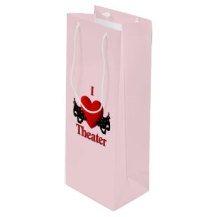 Sacola Para Vinho I Heart Theater Pink